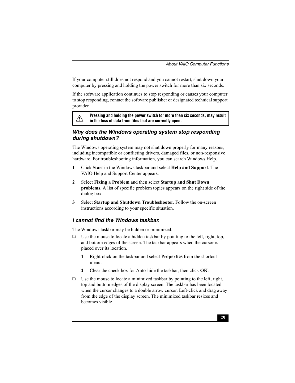 Sony PCV-W10 User Manual | Page 29 / 76