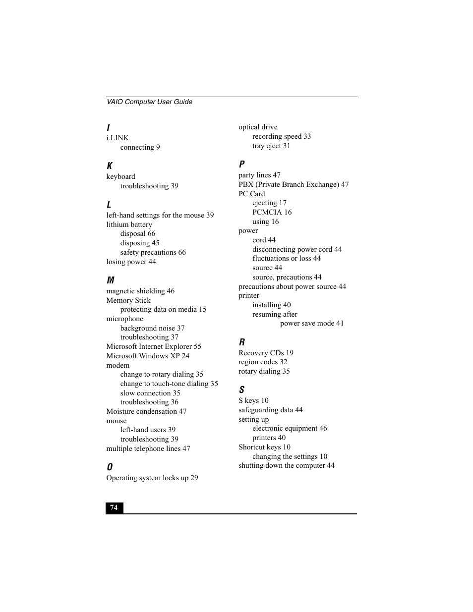 Sony PCV-W10 User Manual | Page 74 / 76