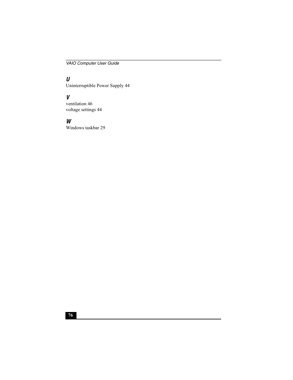 Sony PCV-W10 User Manual | Page 76 / 76