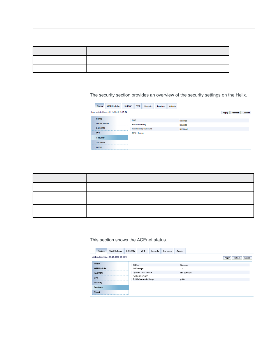 Security, Services | Sony AIRLINK HELIX 2140847 User Manual | Page 29 / 63