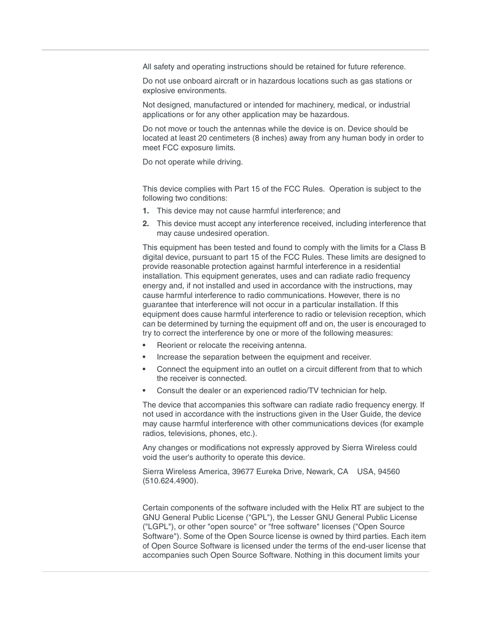 Regulatory information, Open source | Sony AIRLINK HELIX 2140847 User Manual | Page 4 / 63