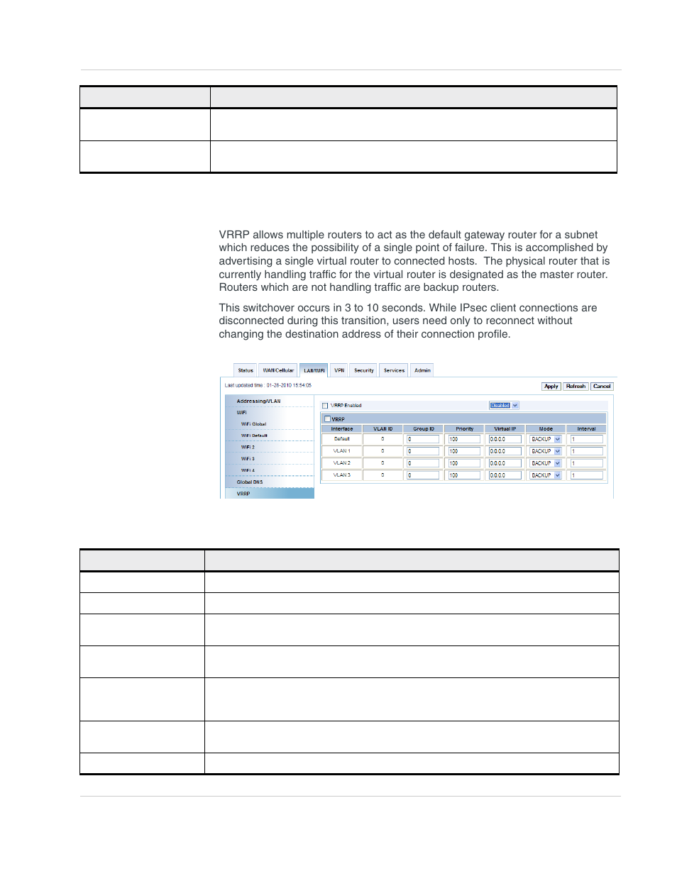 Vrrp | Sony AIRLINK HELIX 2140847 User Manual | Page 41 / 63