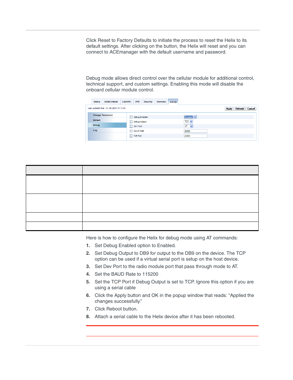 Debug | Sony AIRLINK HELIX 2140847 User Manual | Page 54 / 63