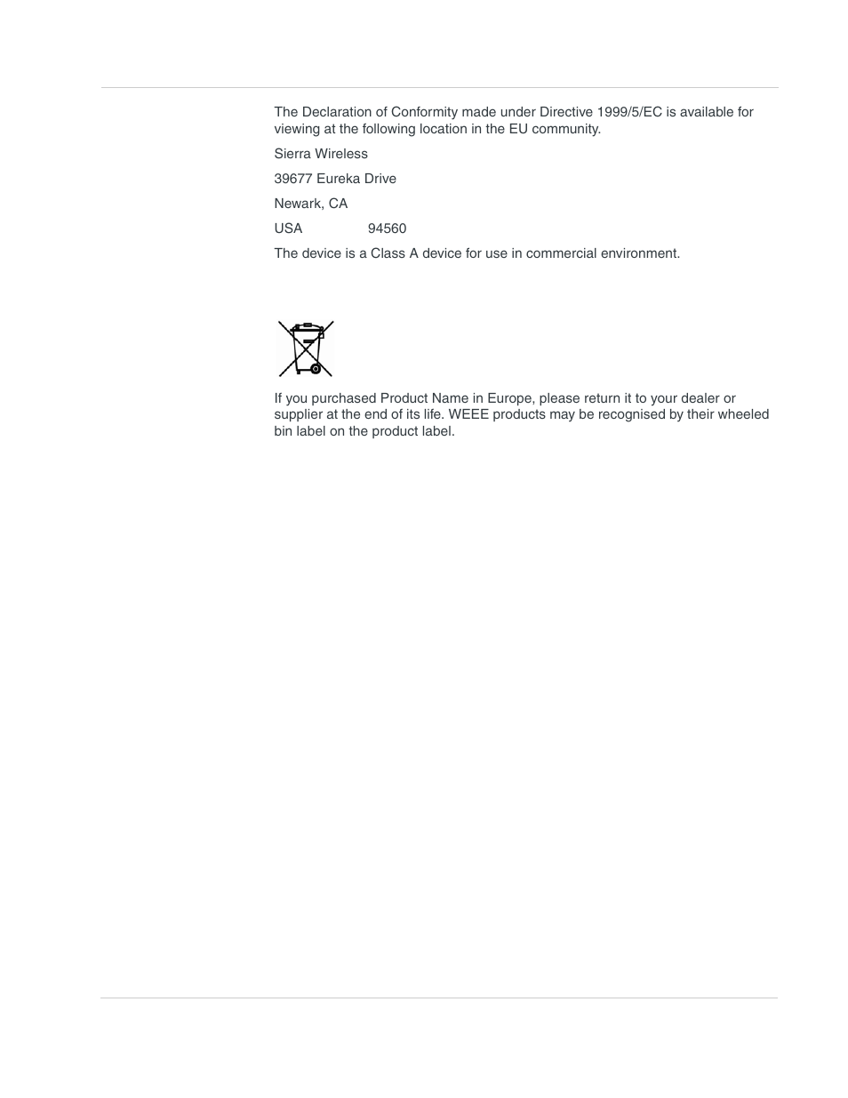 Weee notice | Sony AIRLINK HELIX 2140847 User Manual | Page 61 / 63