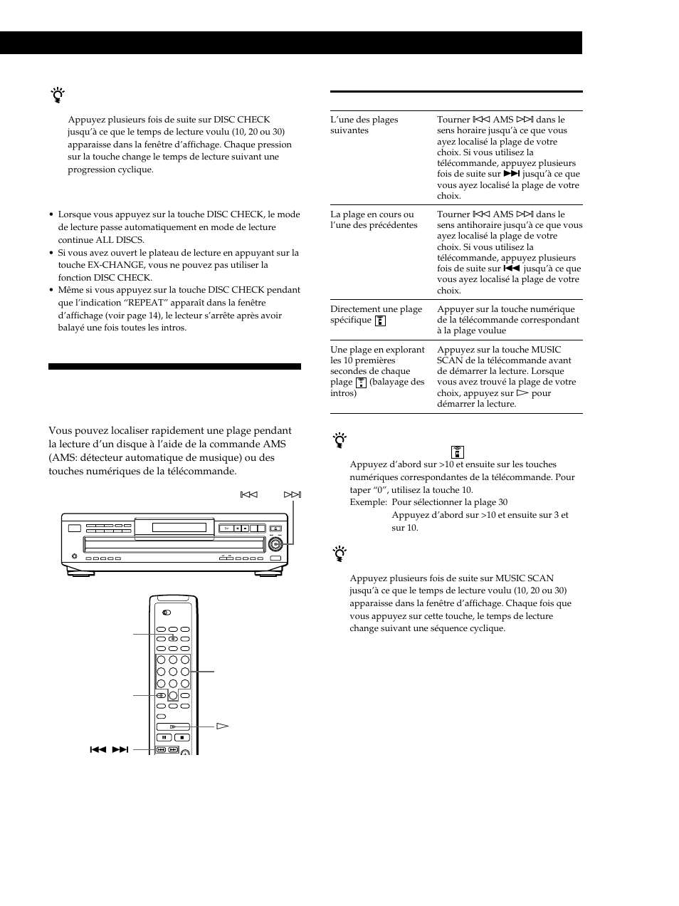 Localisation d’une plage déterminée, Lecture de disques compacts | Sony CDP-CE515 User Manual | Page 41 / 112