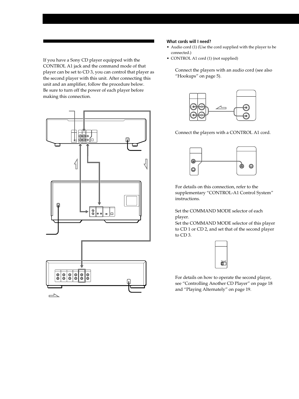 Connecting another cd player, Getting started | Sony CDP-CE515 User Manual | Page 6 / 112