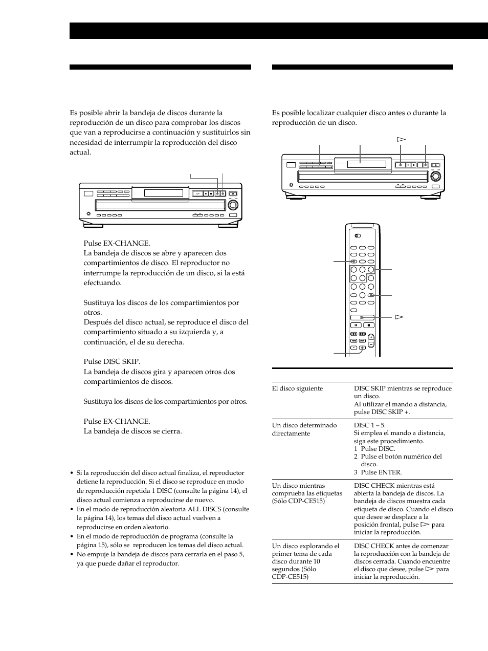 Localización de un disco determinado, Reproducción de discos compactos | Sony CDP-CE515 User Manual | Page 68 / 112