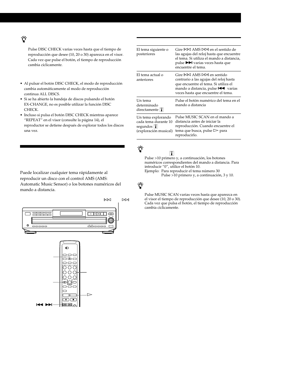Localización de temas específicos, Reproducción de discos compactos | Sony CDP-CE515 User Manual | Page 69 / 112