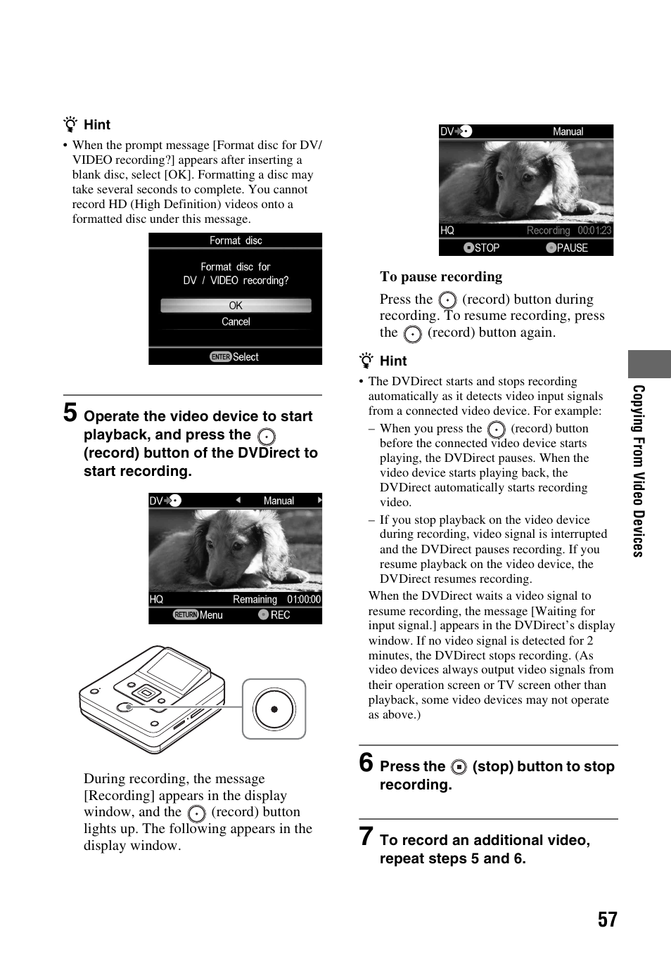 Sony VRD-MC6 User Manual | Page 57 / 92