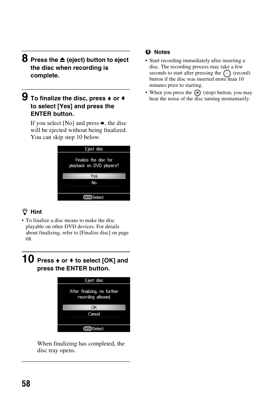 Sony VRD-MC6 User Manual | Page 58 / 92