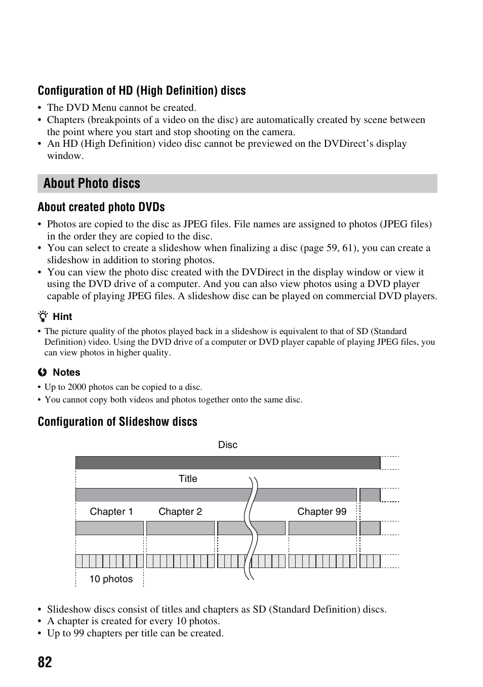 About photo discs | Sony VRD-MC6 User Manual | Page 82 / 92