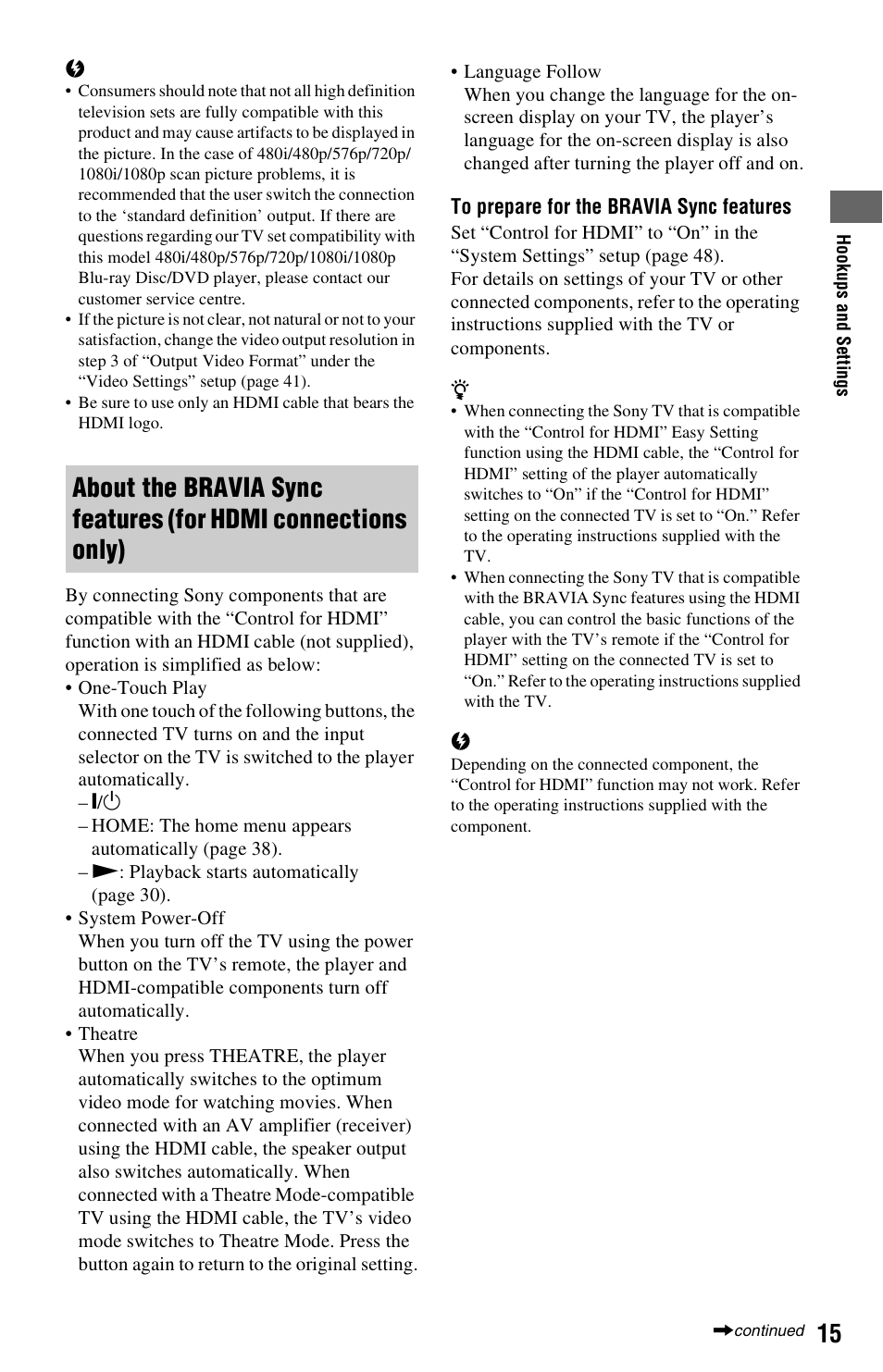 Sony BDP-S350 User Manual | Page 15 / 71