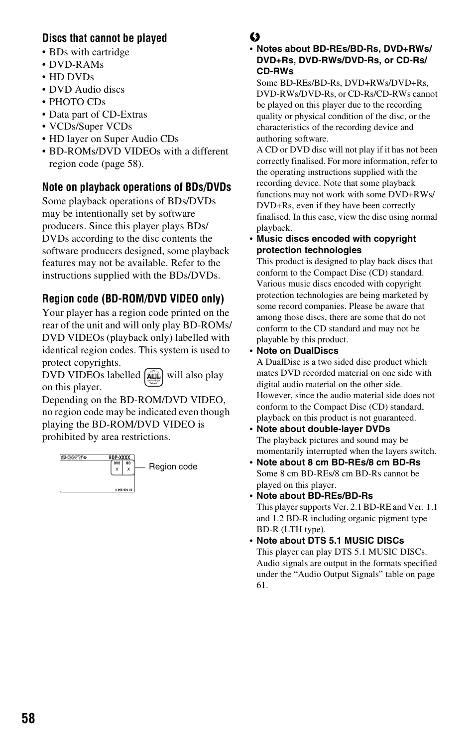 Sony BDP-S350 User Manual | Page 58 / 71