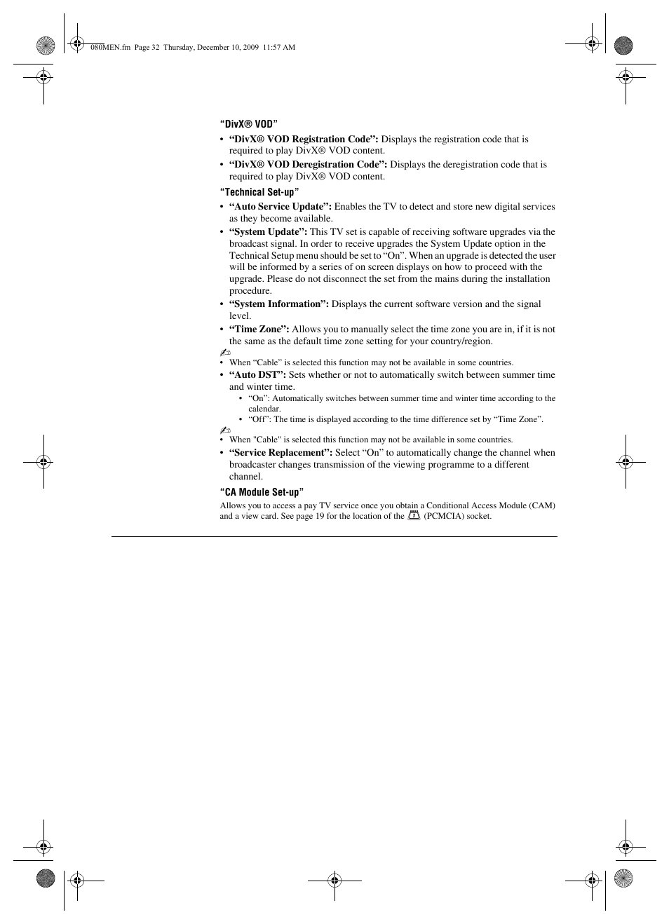 Sony BRAVIA KDL-22EX3xx User Manual | Page 32 / 39