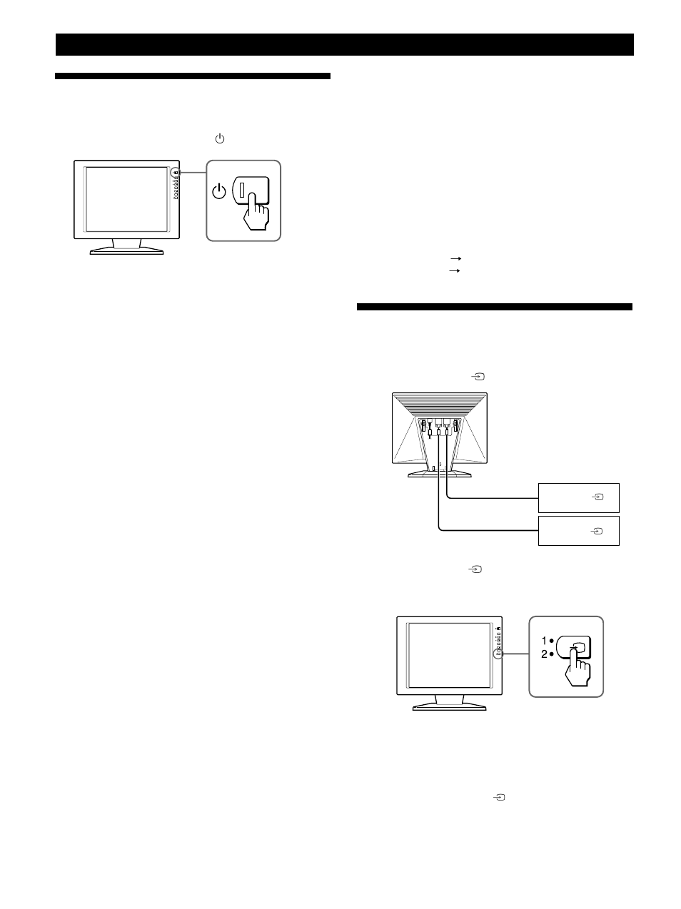 Mise sous tension du moniteur et de l’ordinateur, Sélection du signal d’entrée, Préparation | Sony CPD-L181A User Manual | Page 26 / 96