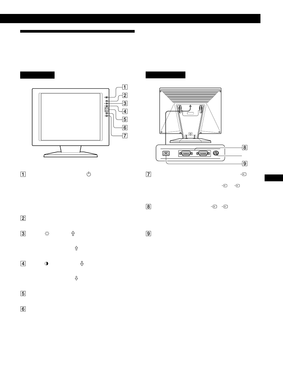 Identificación de los componentes y controles, Procedimientos iniciales | Sony CPD-L181A User Manual | Page 59 / 96