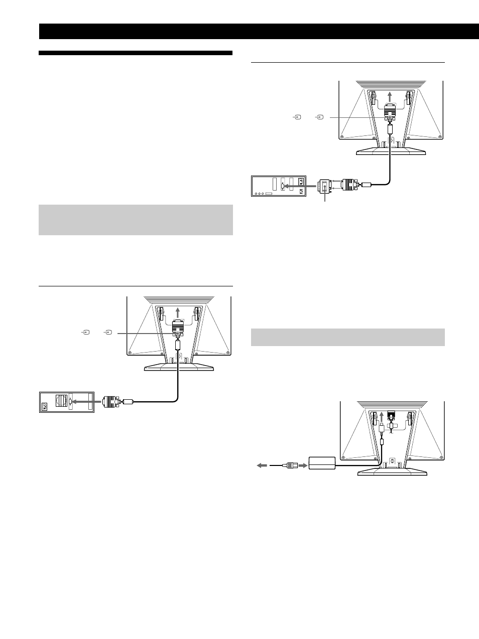 Setup, Installation, Anschließen des geräts | Instalación, Installazione, Getting started, Step 1: connect the monitor to the computer, Step 2: connect the power cord | Sony CPD-L181A User Manual | Page 6 / 96