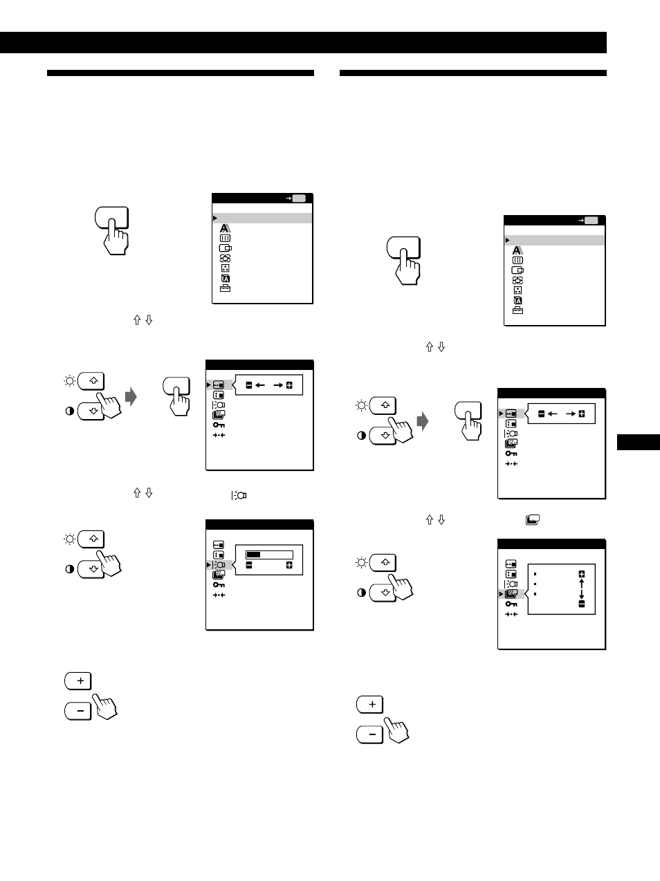 Regolazione della retroilluminazione, Personalizzazione del monitor | Sony CPD-L181A User Manual | Page 87 / 96