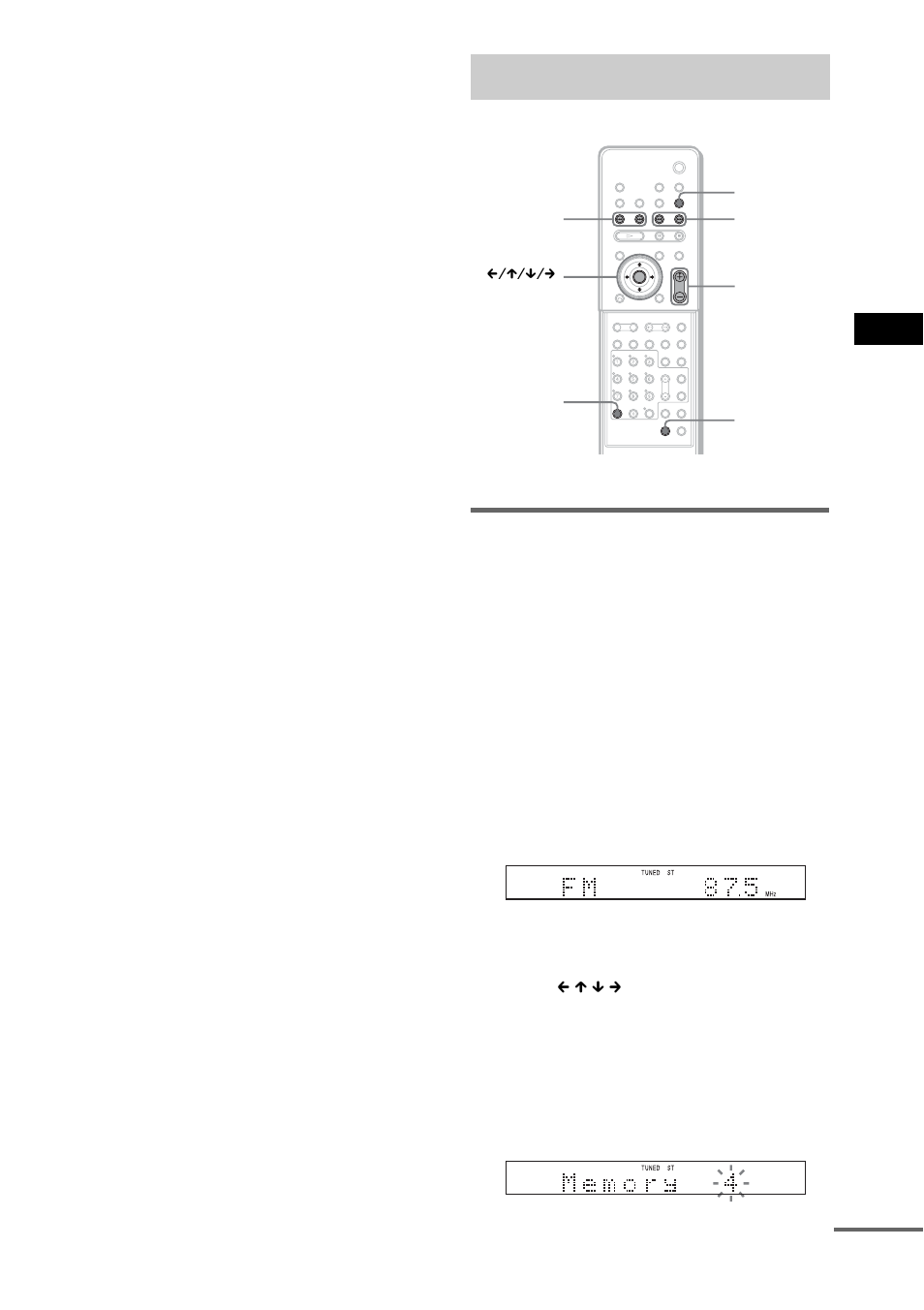 Enjoying the radio, Presetting radio stations | Sony DAV-FX80 User Manual | Page 73 / 104