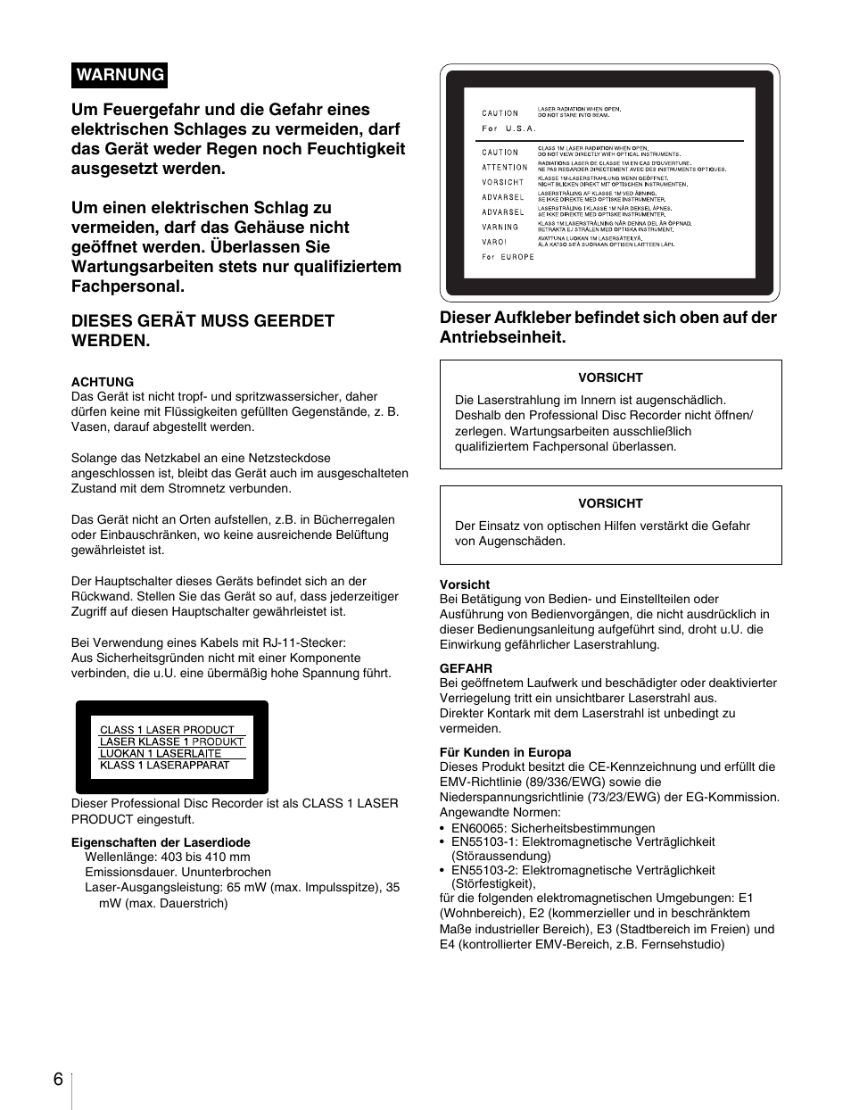 Sony PDW-1500 User Manual | Page 6 / 84