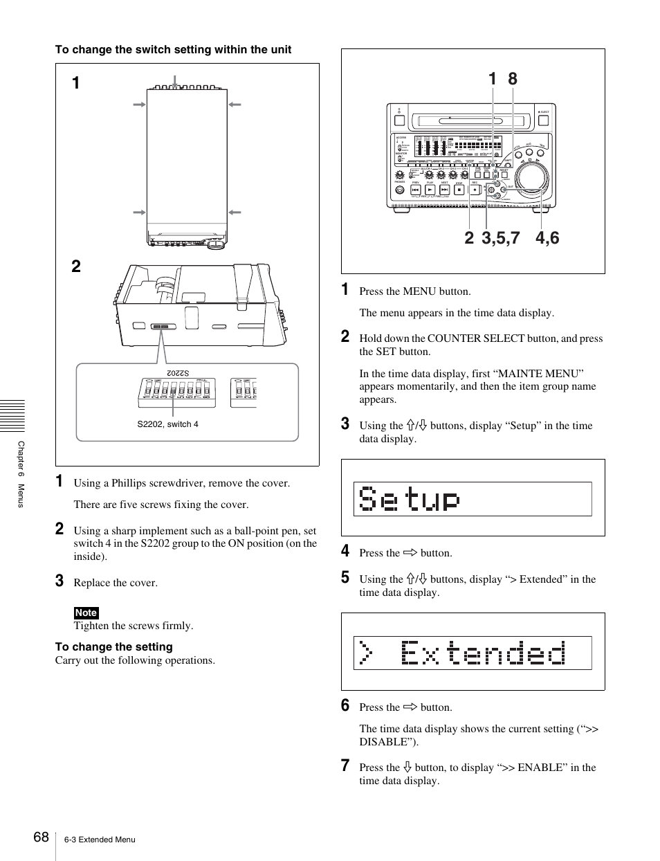 Replace the cover, Press the k button | Sony PDW-1500 User Manual | Page 68 / 84