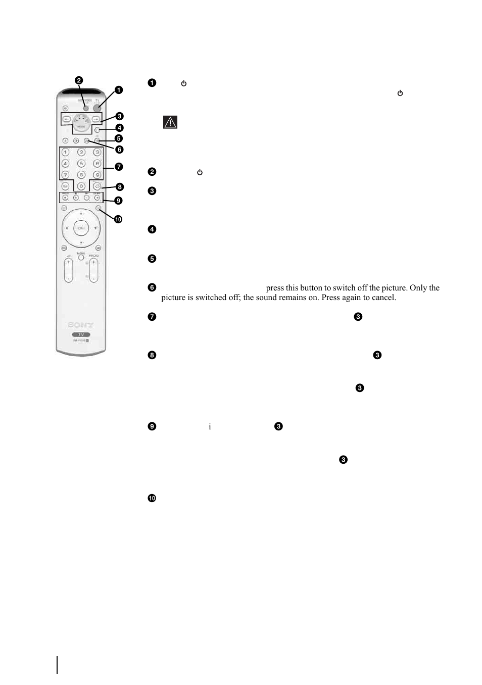 Overview of remote control buttons | Sony KE-P37XS1 User Manual | Page 10 / 196