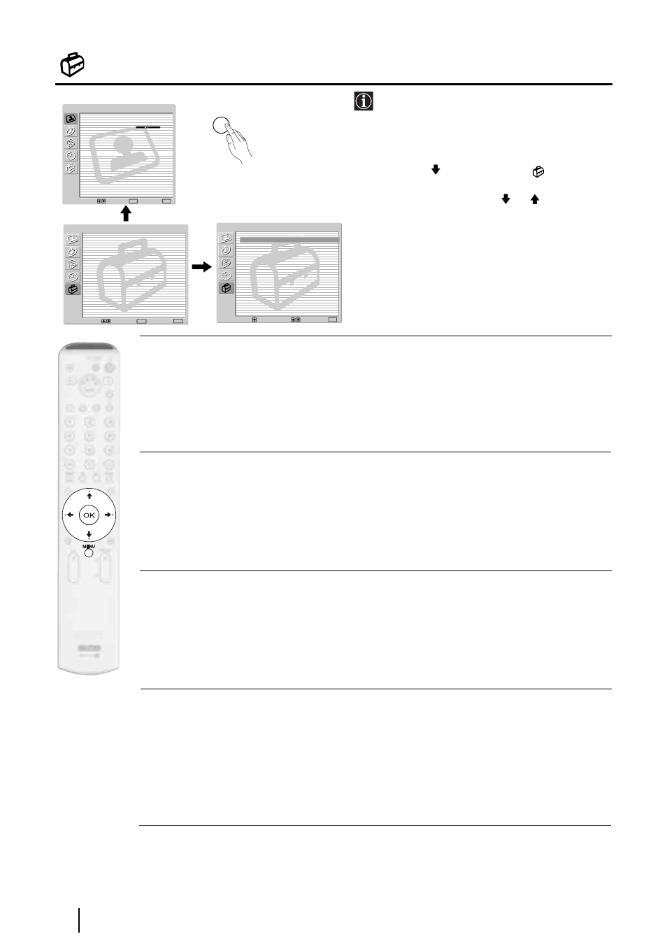 Le menu réglage, Suite | Sony KE-P37XS1 User Manual | Page 168 / 196