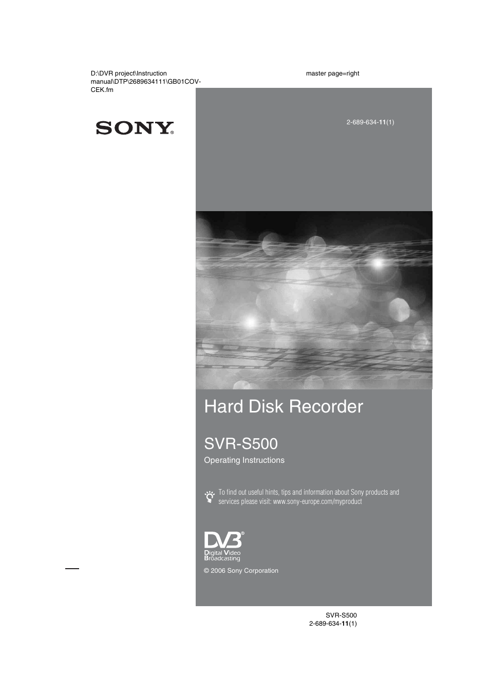 Sony SVR-S500 User Manual | 56 pages