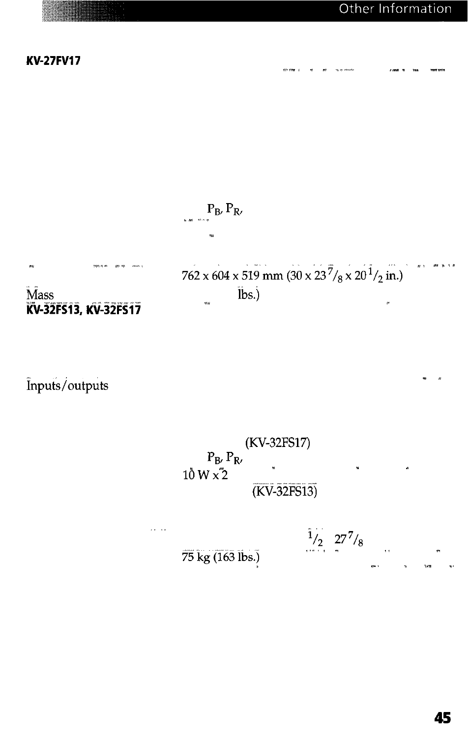 Sony WEGA KV-27FS13 User Manual | Page 53 / 61