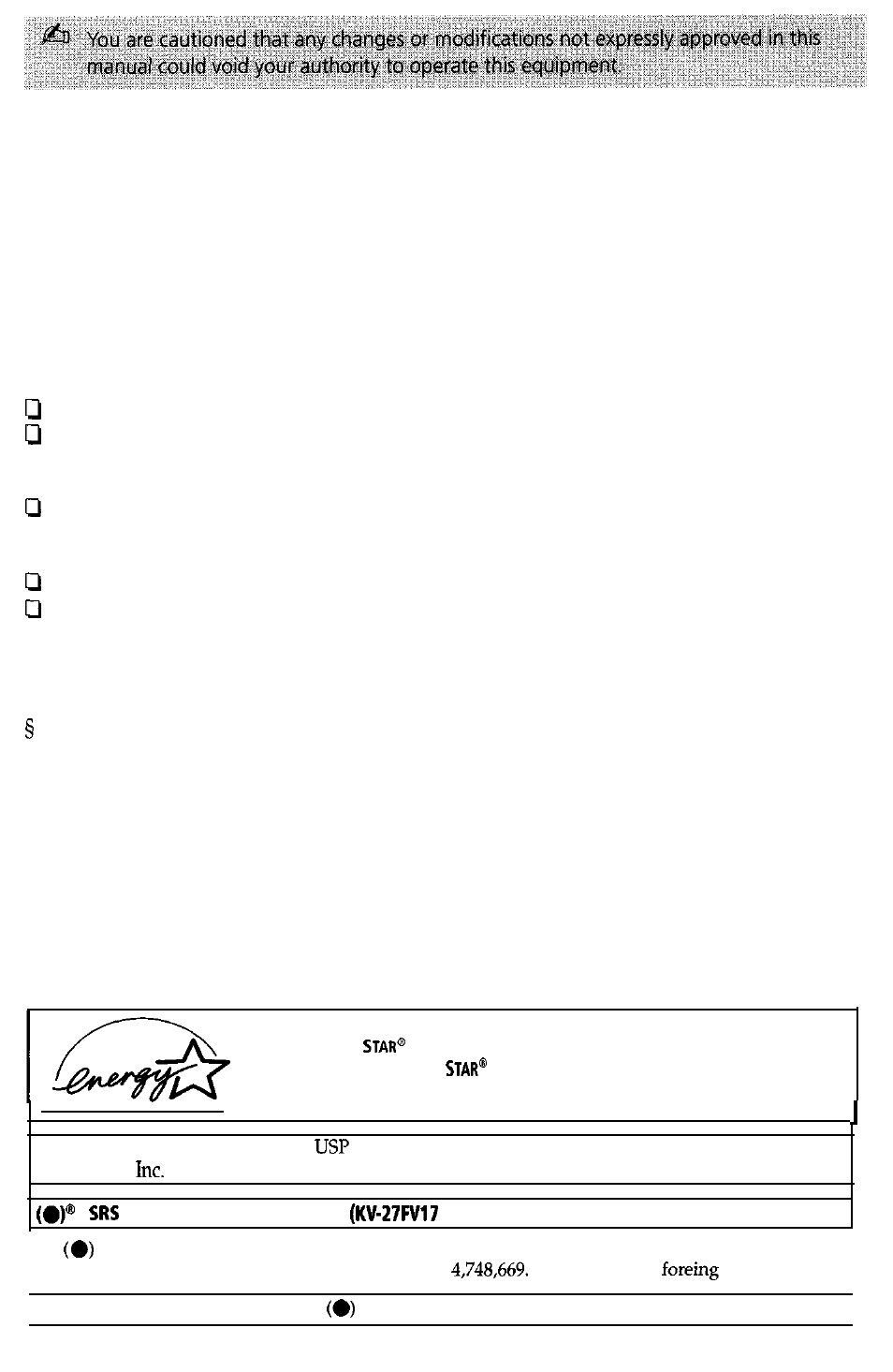 Notification, Protecting the tv, Owner’s record | Trademarks and copyrights | Sony WEGA KV-27FS13 User Manual | Page 61 / 61