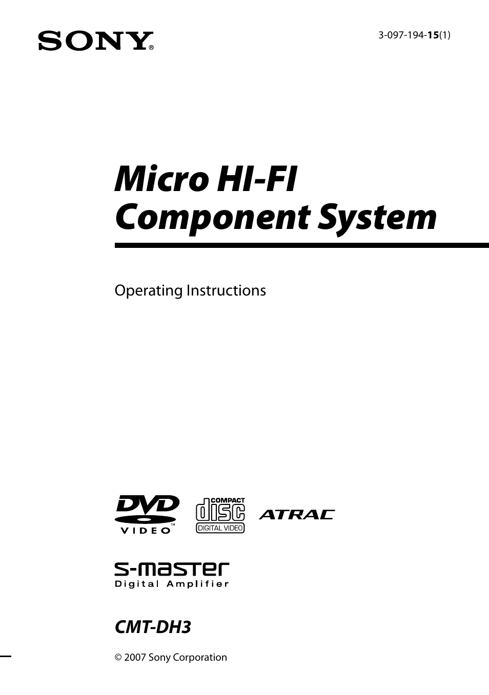 Sony 3-097-194-15(1) User Manual | 112 pages