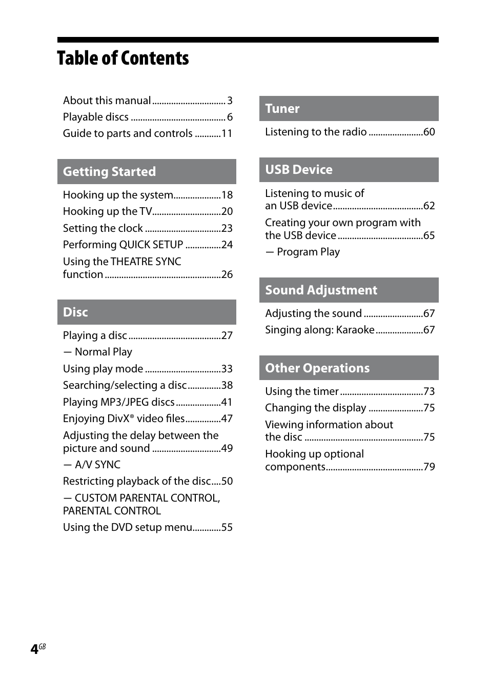 Sony 3-097-194-15(1) User Manual | Page 4 / 112