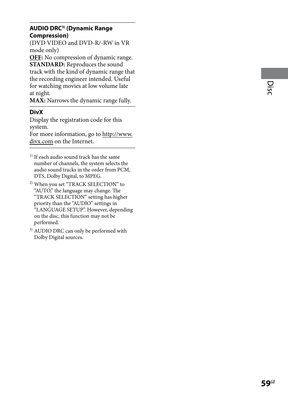 Disc | Sony 3-097-194-15(1) User Manual | Page 59 / 112