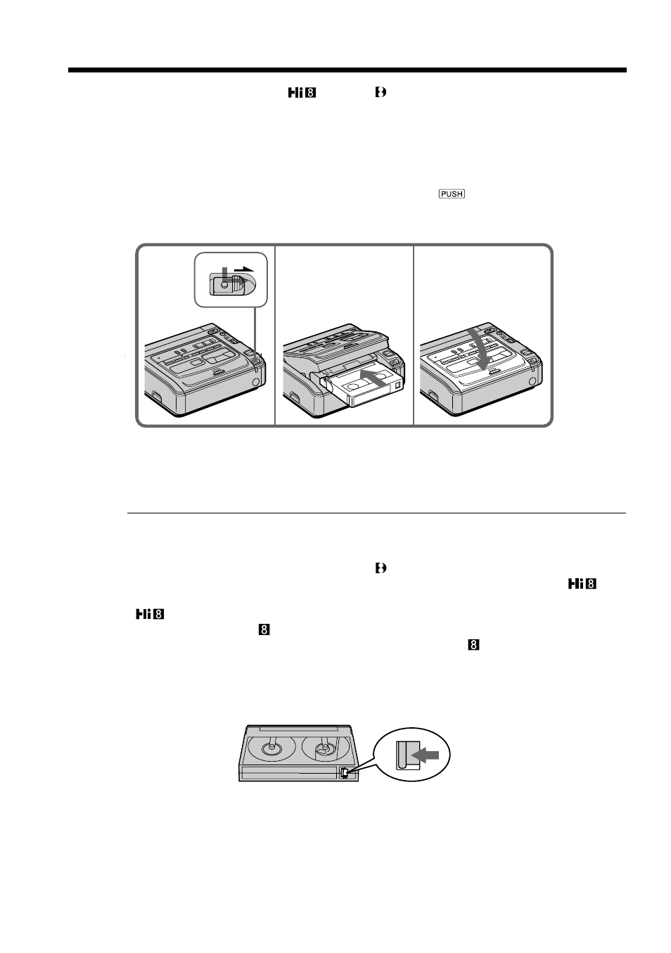 Step 3 inserting a cassette | Sony GV-D200 User Manual | Page 12 / 76