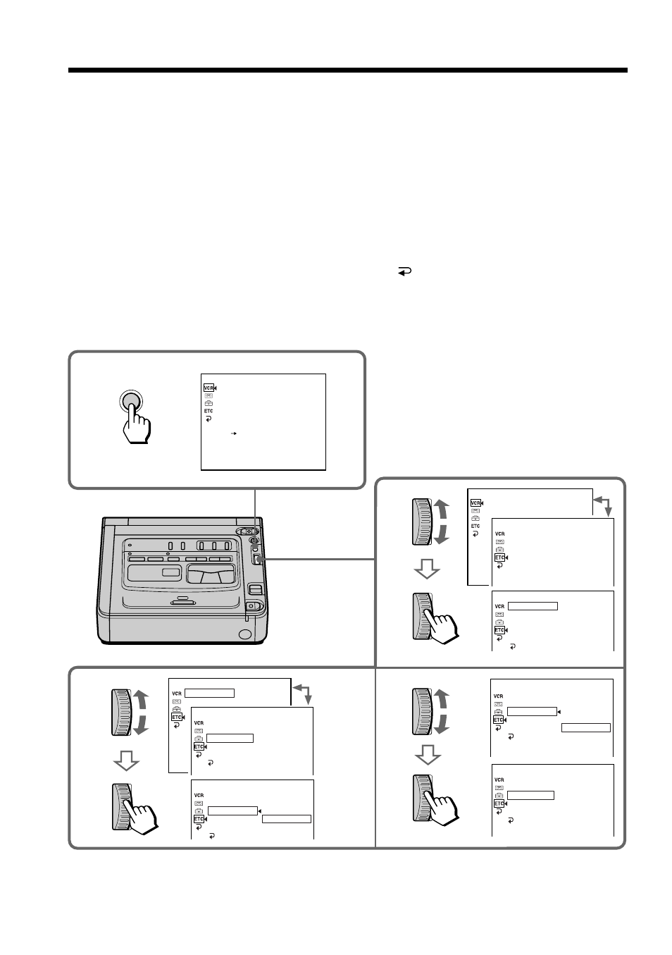 Customizing your vcr, Changing the menu settings | Sony GV-D200 User Manual | Page 50 / 76