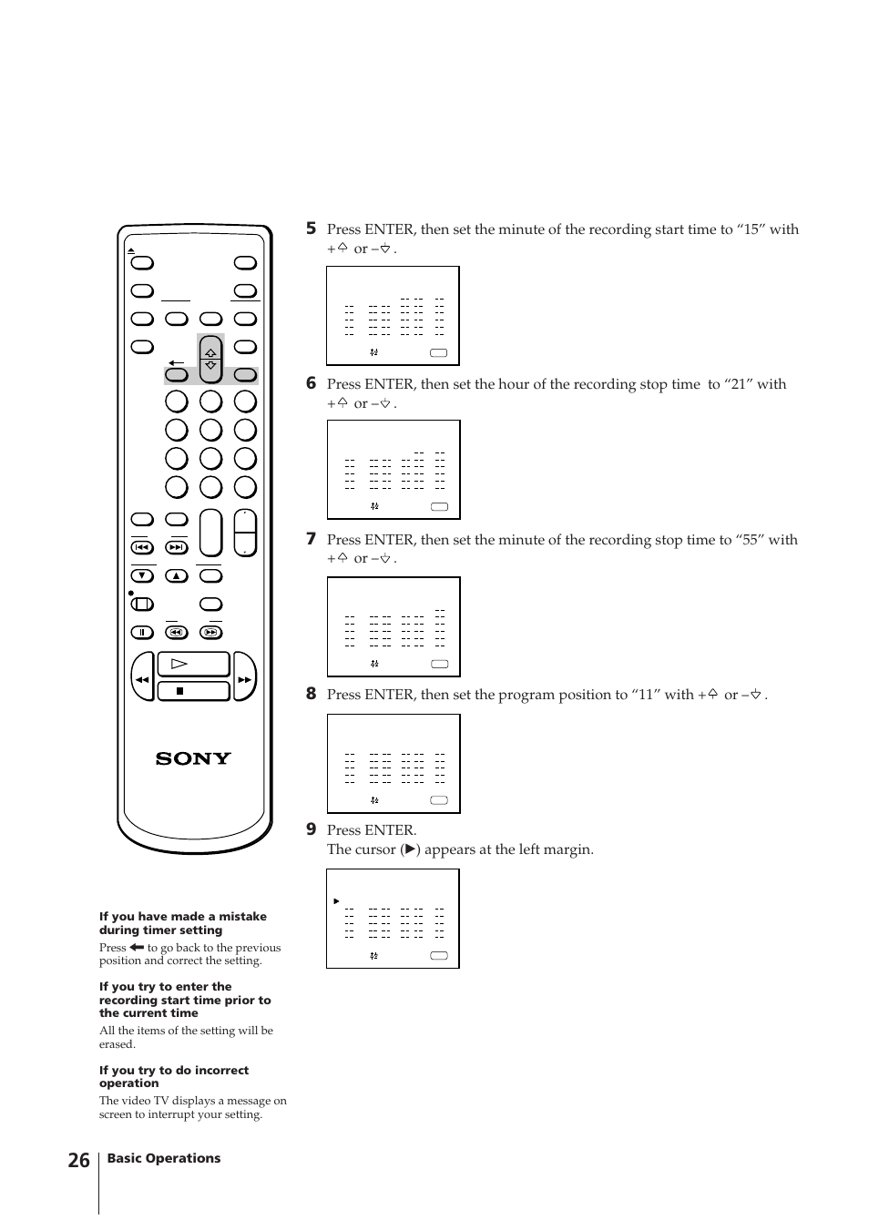 Basic operations | Sony KV-14VM5MT User Manual | Page 26 / 41