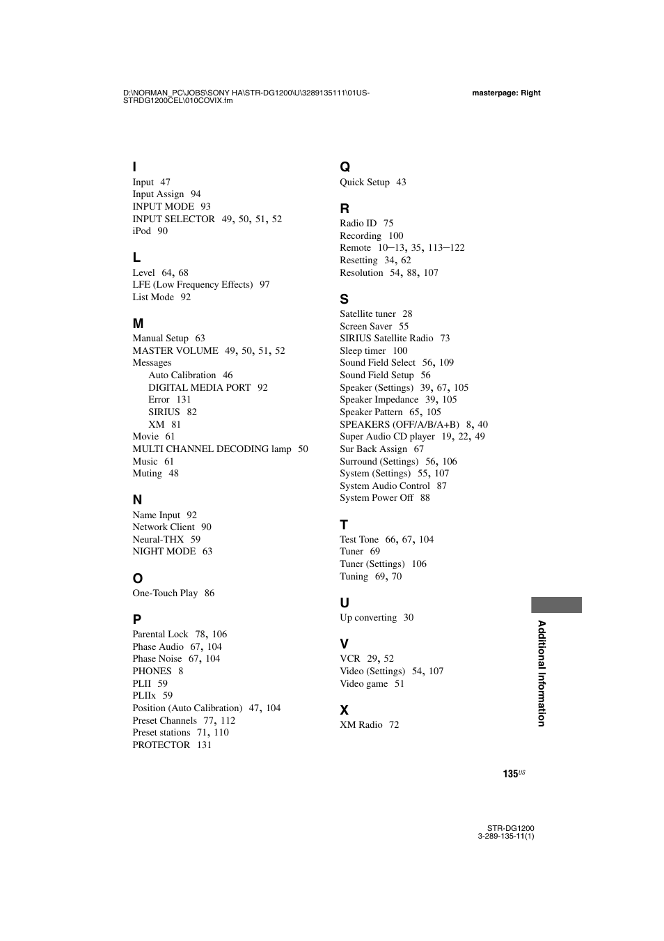 Sony R-DG1200 User Manual | Page 135 / 136