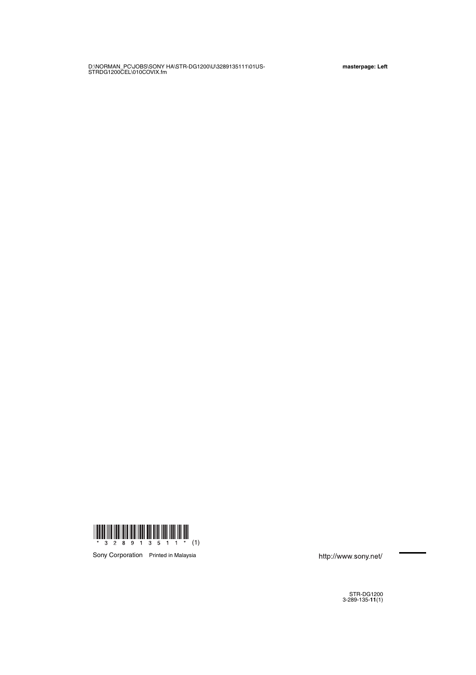 Sony R-DG1200 User Manual | Page 136 / 136