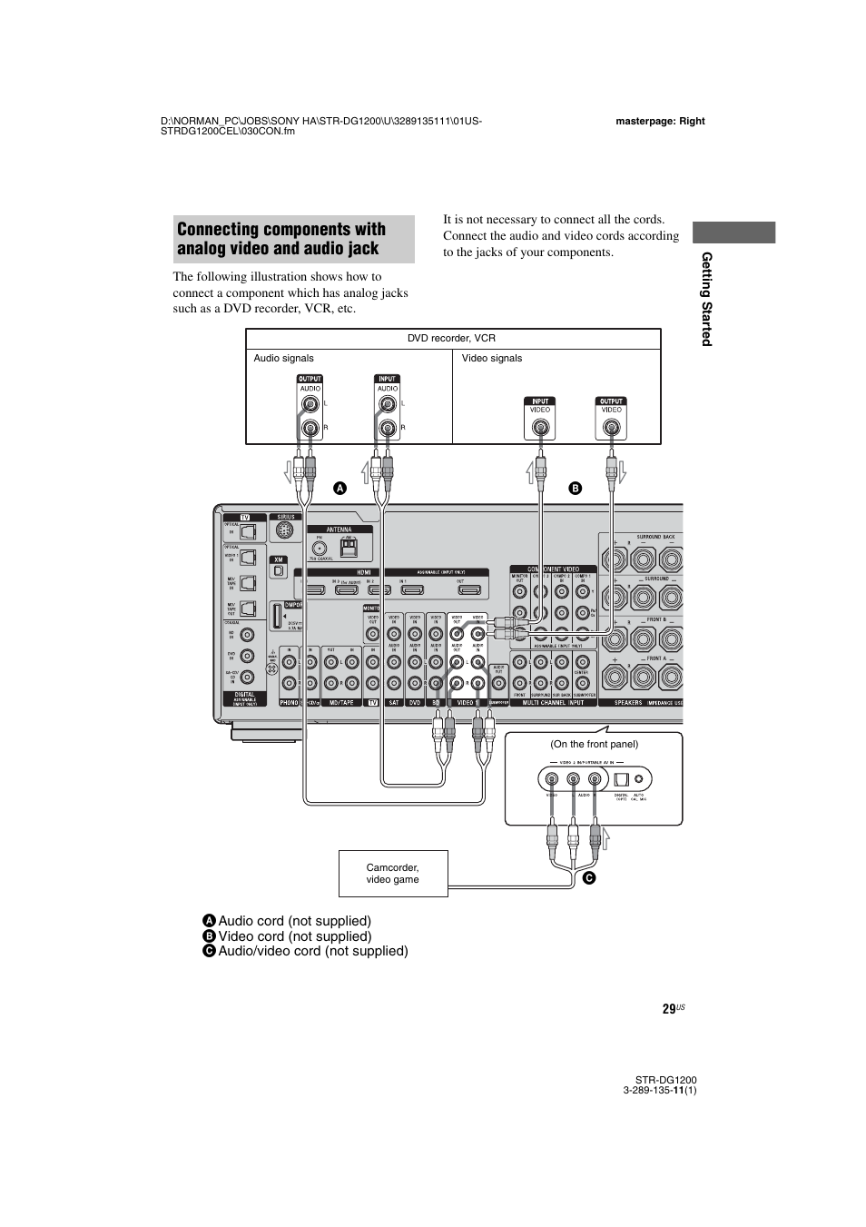 Sony R-DG1200 User Manual | Page 29 / 136