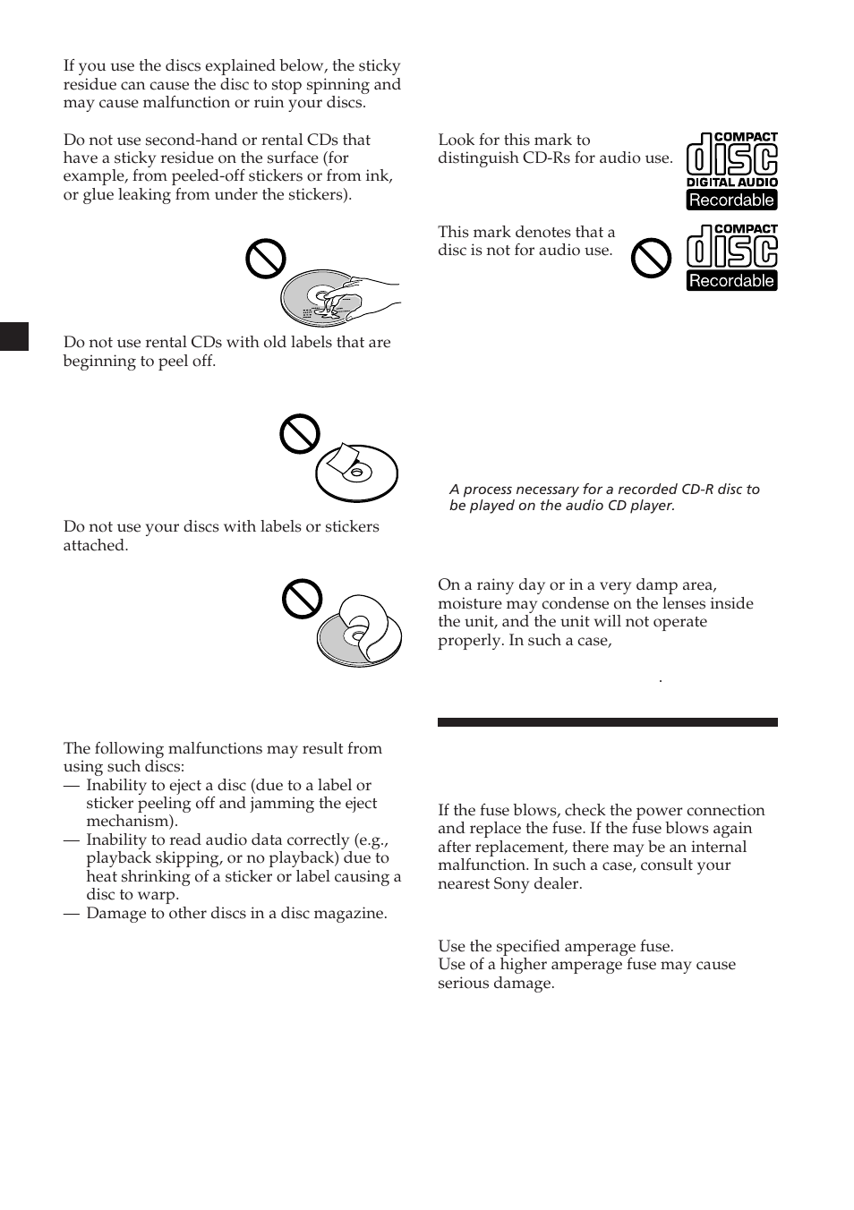Maintenance | Sony CDX-454RF User Manual | Page 10 / 100