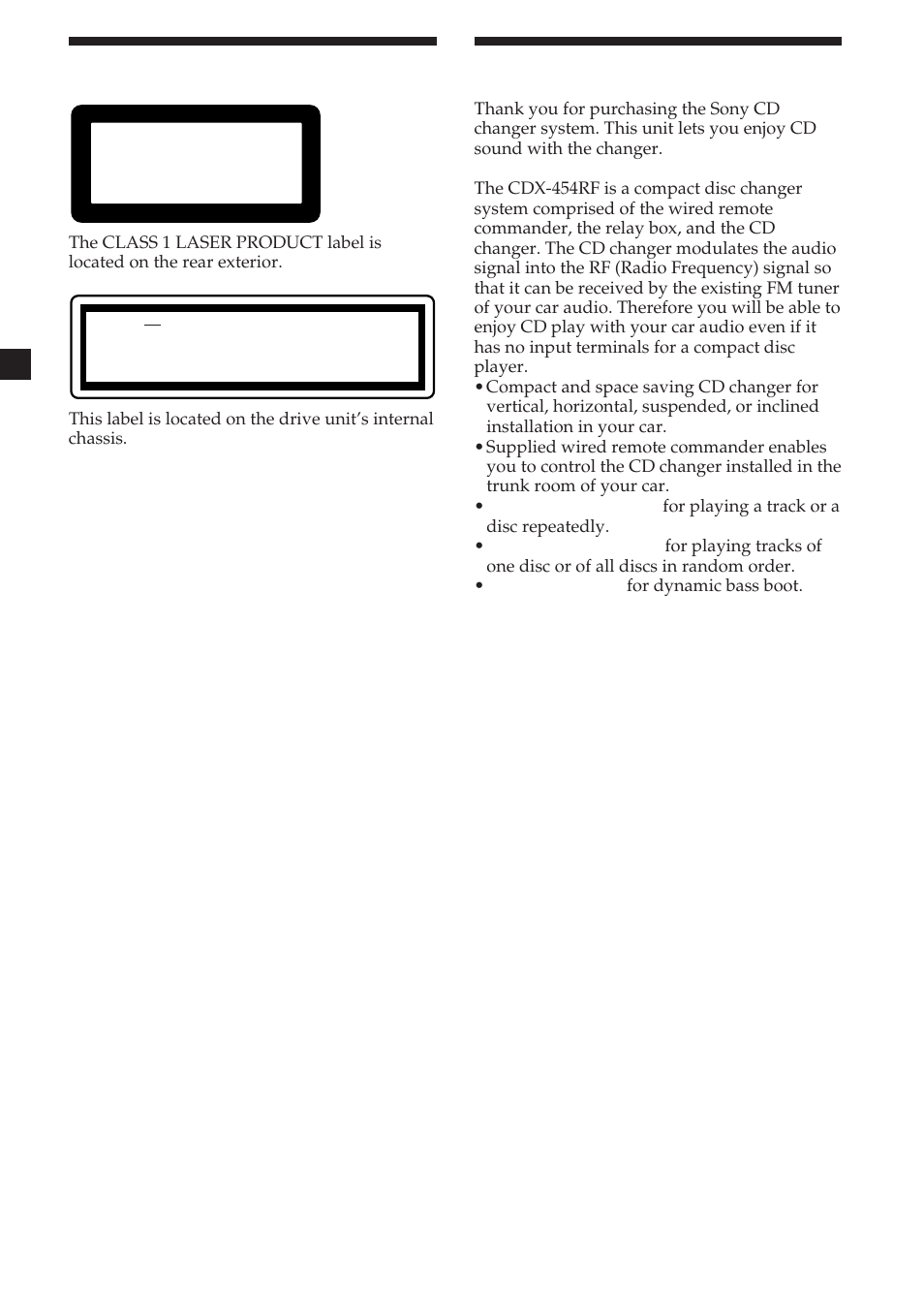 2welcome, Precautions | Sony CDX-454RF User Manual | Page 2 / 100