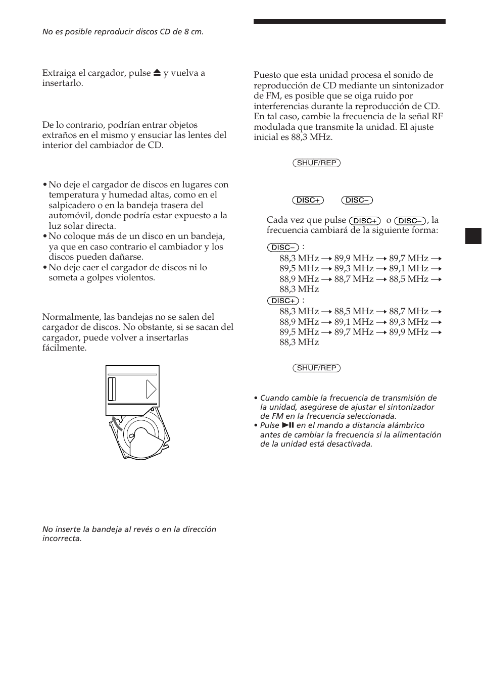 Cambio de la frecuencia de transmisión | Sony CDX-454RF User Manual | Page 29 / 100