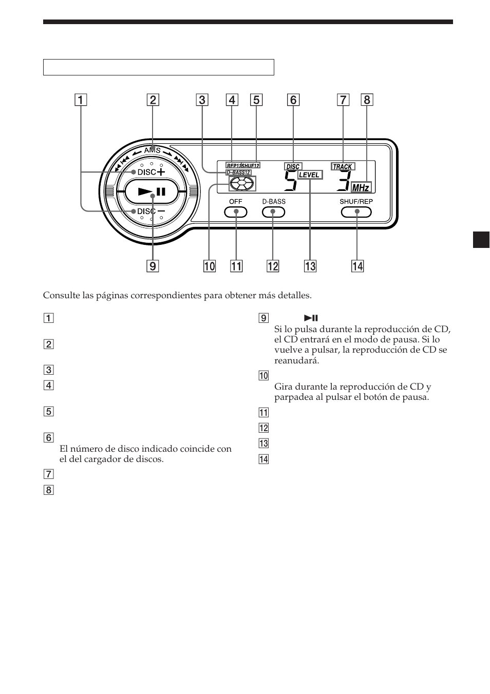 11 ubicación de los controles | Sony CDX-454RF User Manual | Page 35 / 100