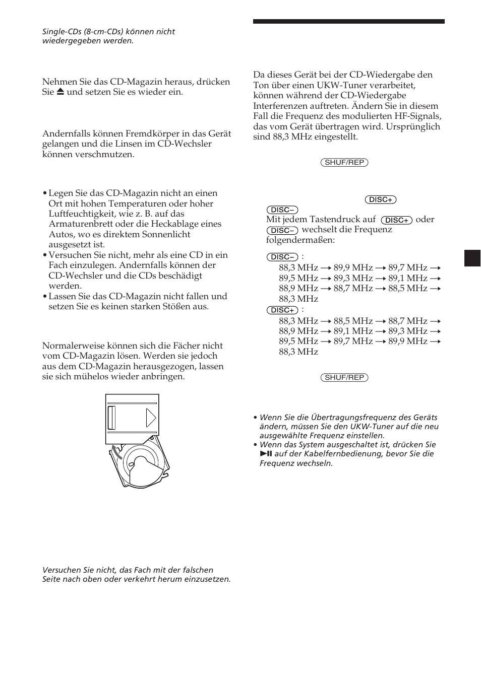 Ändern der übertragungsfrequenz | Sony CDX-454RF User Manual | Page 41 / 100