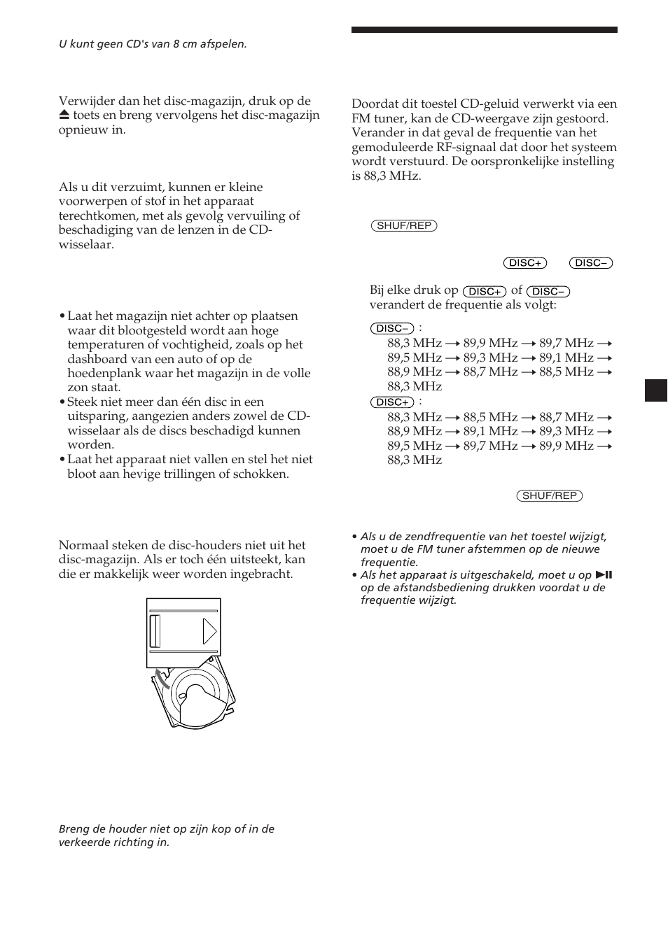 Veranderen van de zendfrequentie | Sony CDX-454RF User Manual | Page 53 / 100