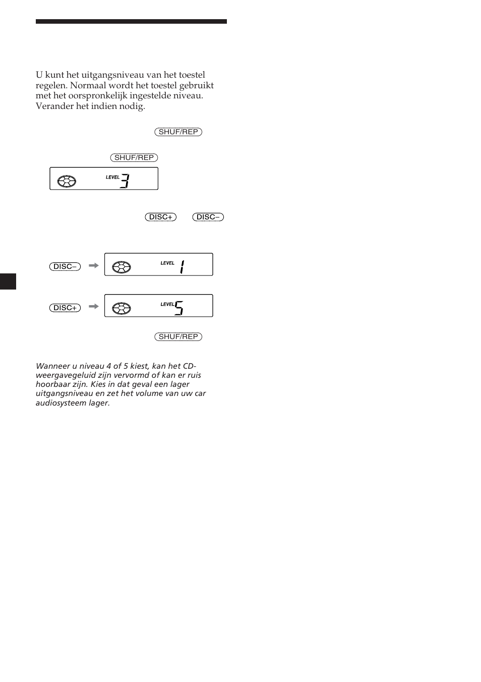 8veranderen van het uitgangsniveau | Sony CDX-454RF User Manual | Page 56 / 100