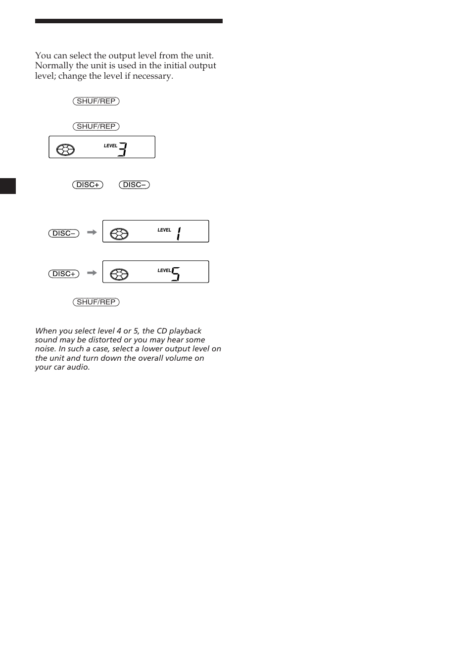 8changing the output level | Sony CDX-454RF User Manual | Page 8 / 100