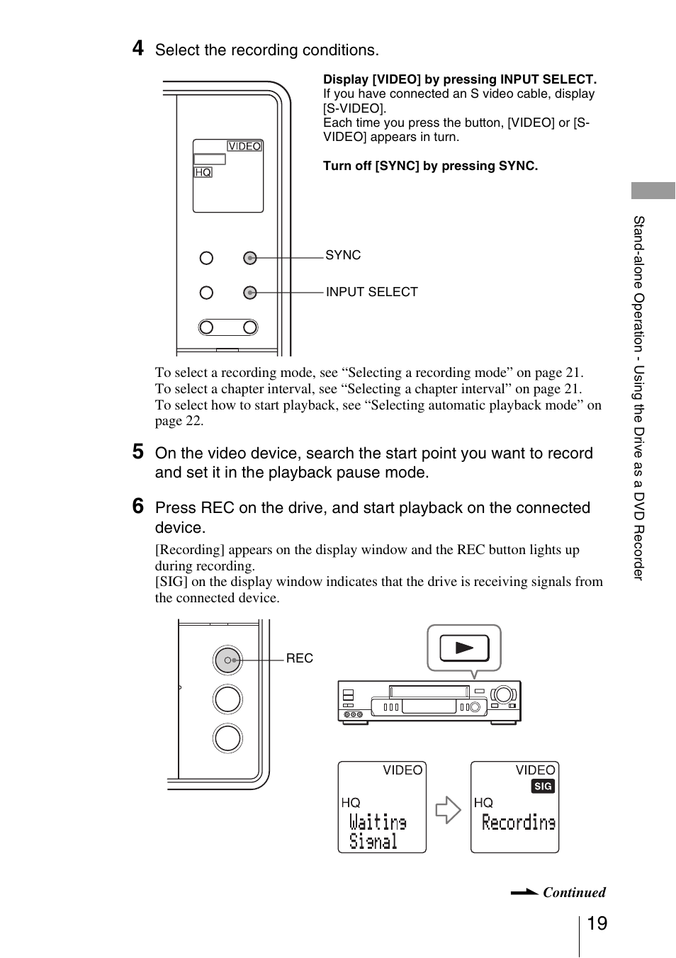 Sony VRD-VC10 User Manual | Page 19 / 52