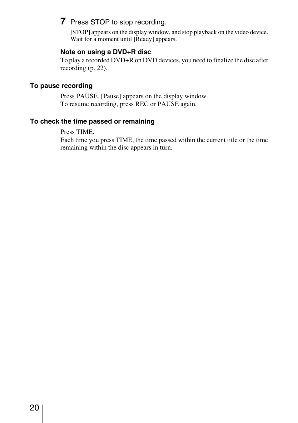 Sony VRD-VC10 User Manual | Page 20 / 52