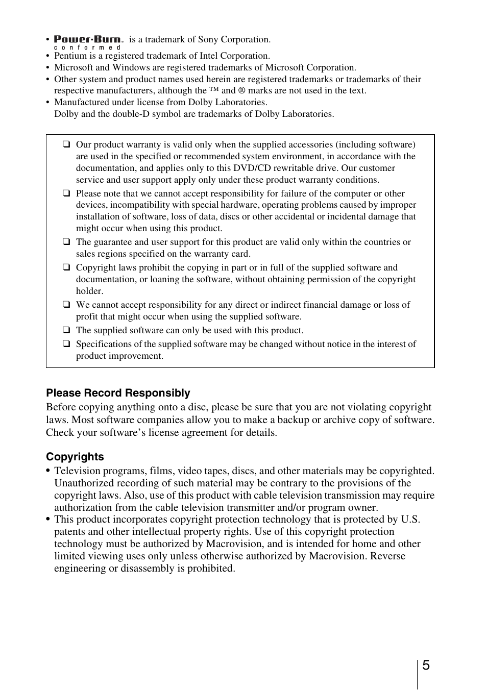 Sony VRD-VC10 User Manual | Page 5 / 52